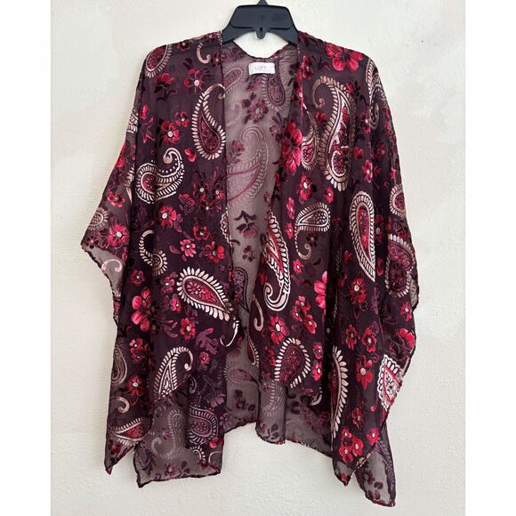 Loft Outlet Womens Velvet Burnout Kimono Top One Size Fairy Grunge Bohemian - Picture 1 of 6